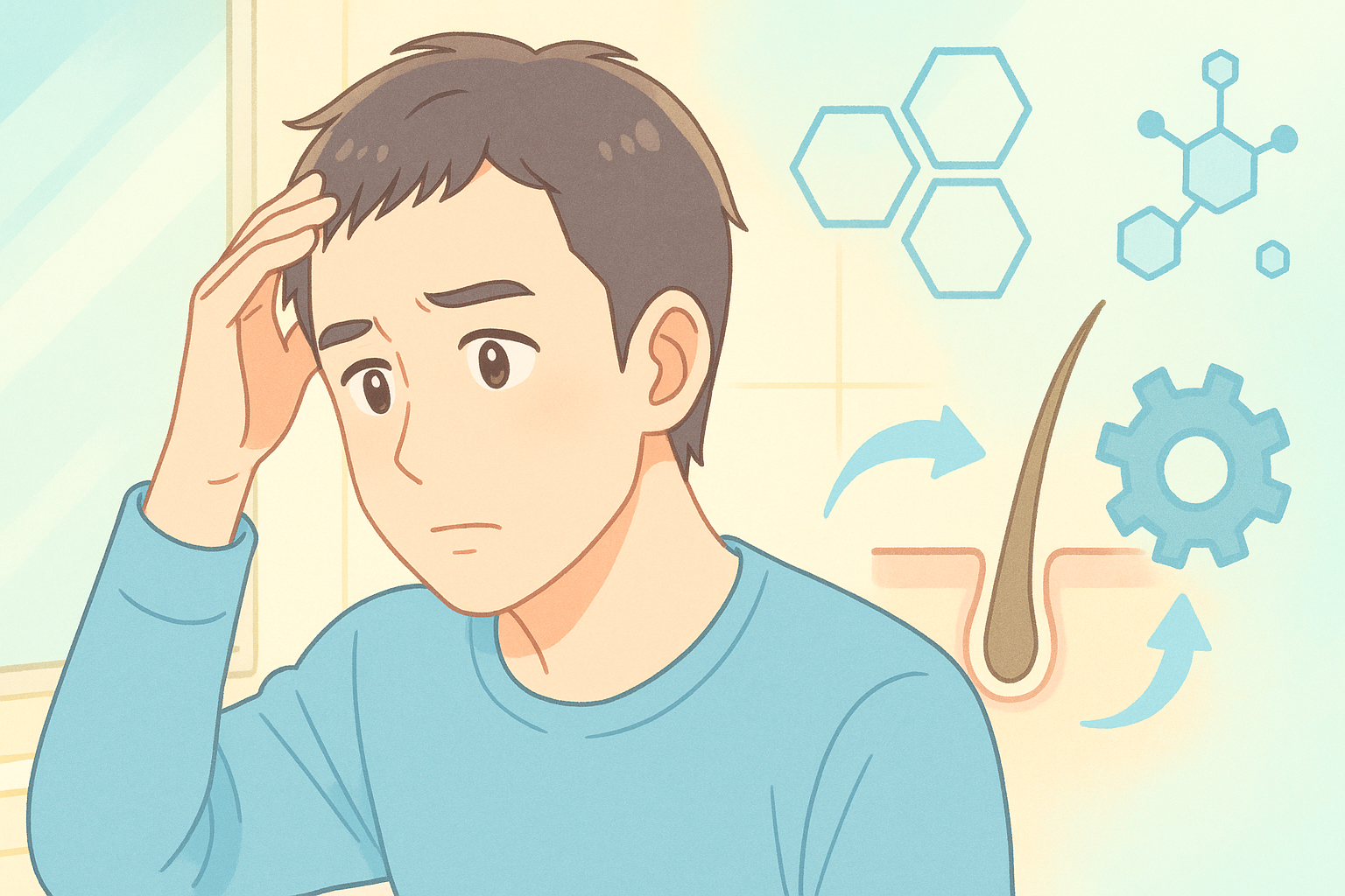 DHTって何？35歳からの抜け毛要因を科学で解説｜5αリダクターゼとの関係と実践対策| 35才から始めるメンズ化粧品 DAVIDIA