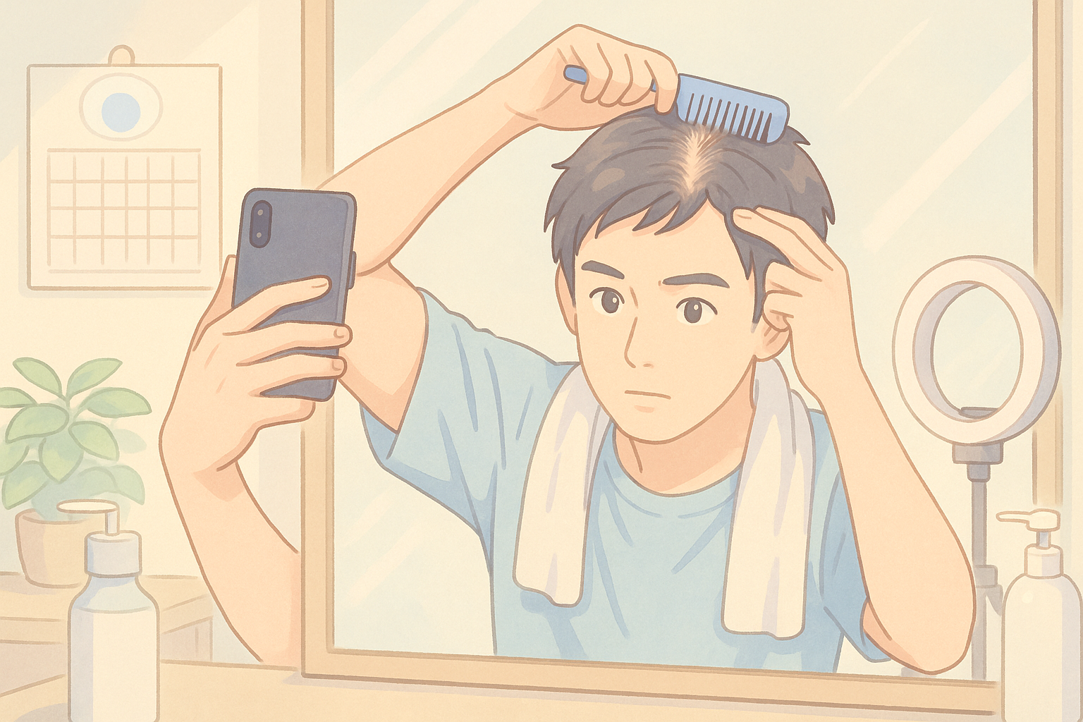 3分で分かる！AGAセルフチェック｜写真の撮り方・進行の見極め・医療相談の目安（医師論文引用付き）-DAVIDIA