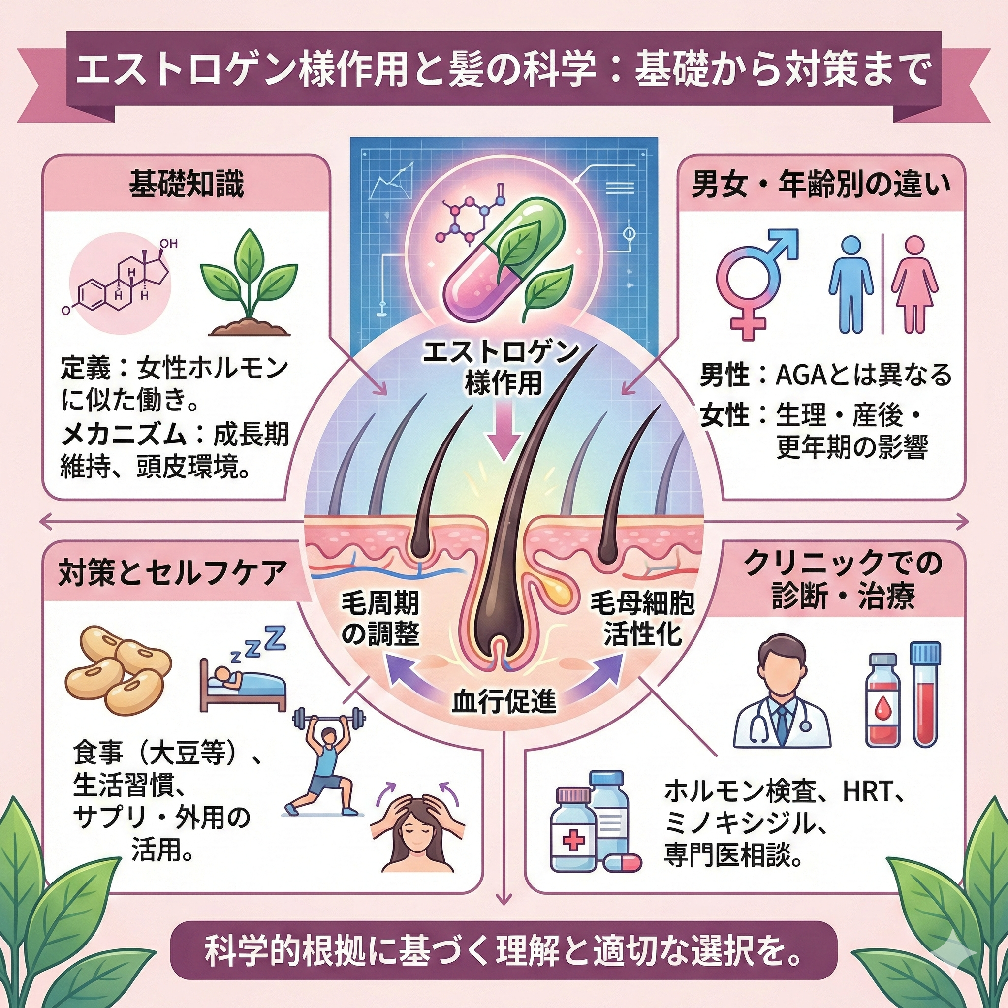 エストロゲン様作用とは？髪に与える本当の影響