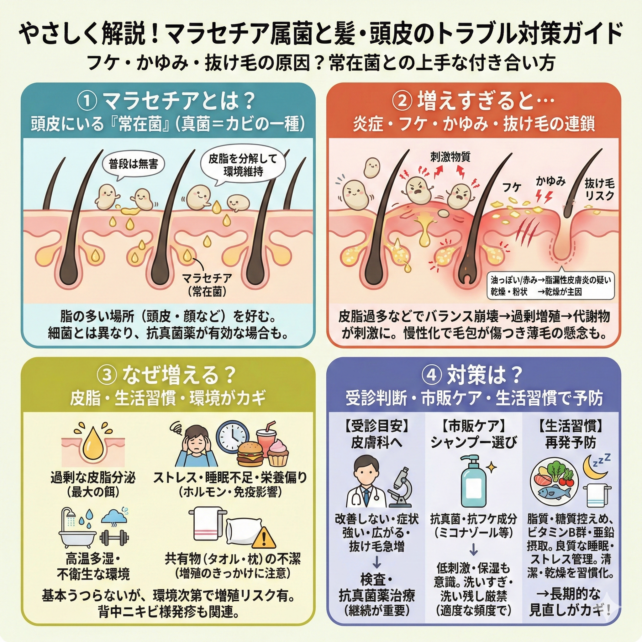 マラセチア属菌とは？髪に及ぼす影響をわかりやすく