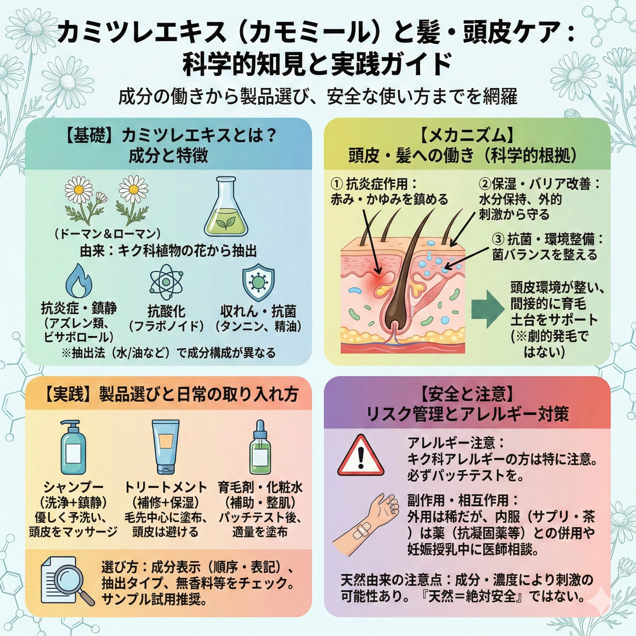 カミツレエキスとは？髪と頭皮に効く理由を解説