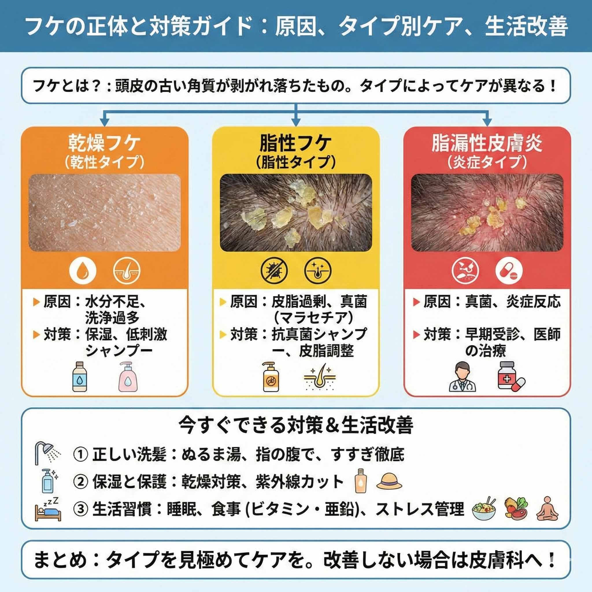 フケとは何か？原因と今すぐできる対策ガイド
