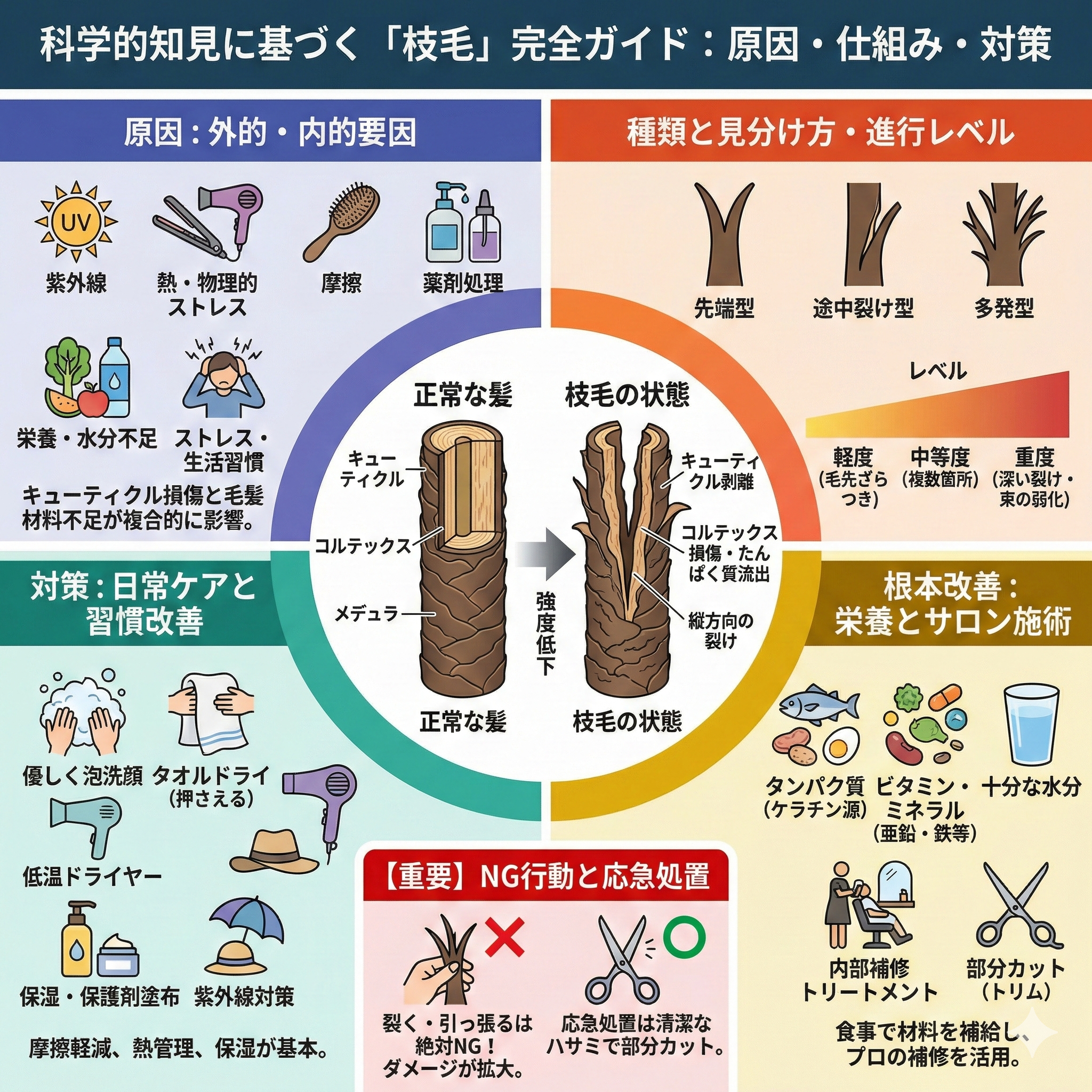 枝毛とは？原因を根本改善する食事と栄養ガイド