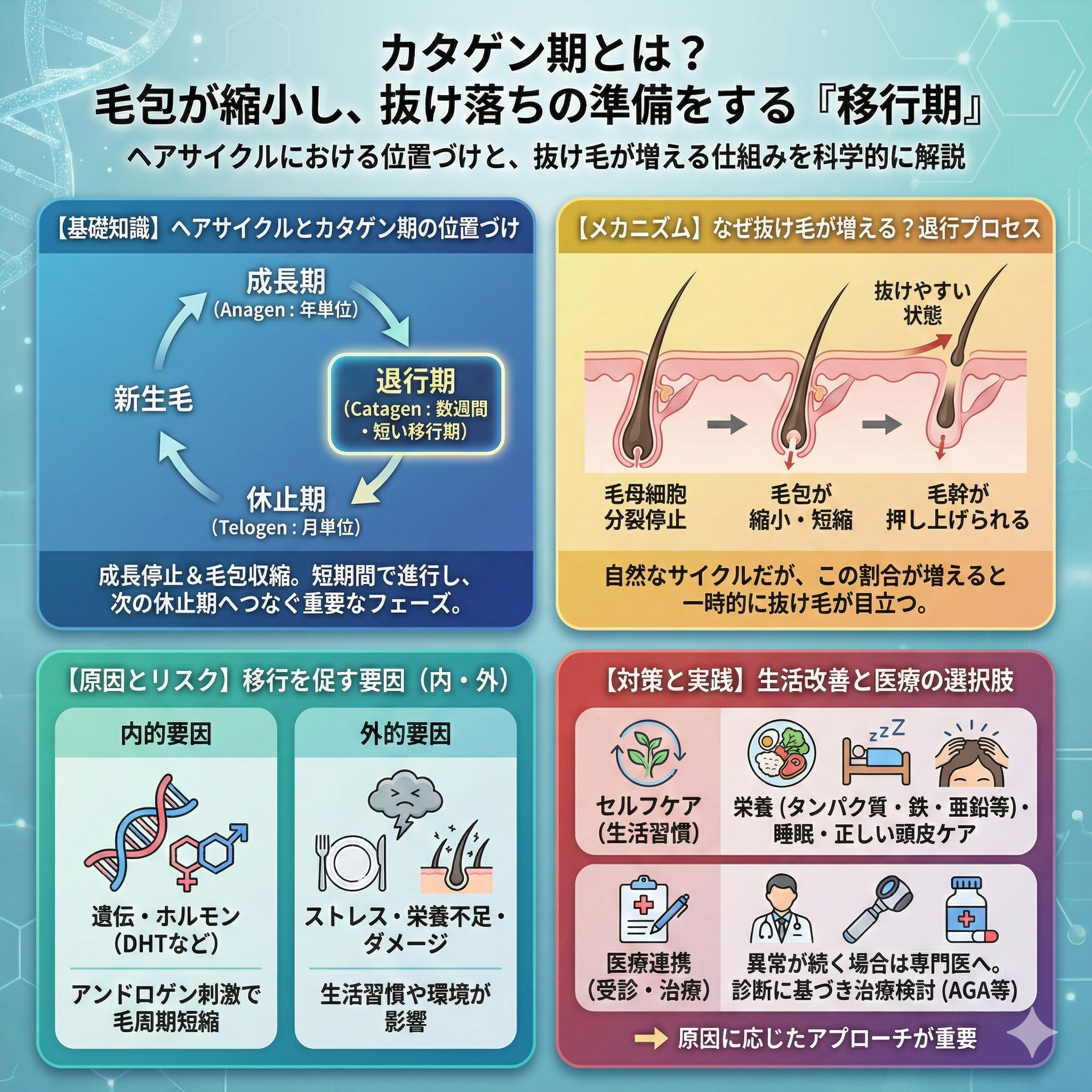 カタゲン期とは？抜け毛増加の真相と対策