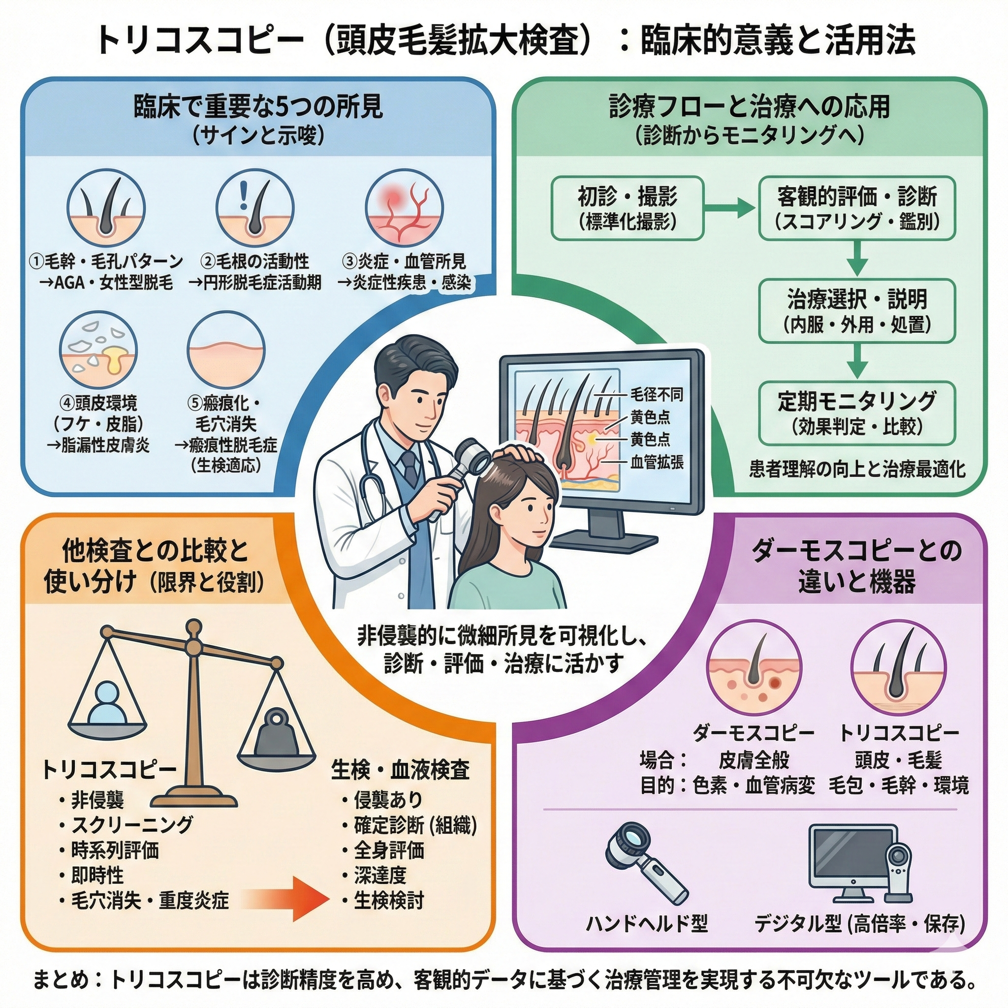 トリコスコピーとは？診療で使う5つの所見