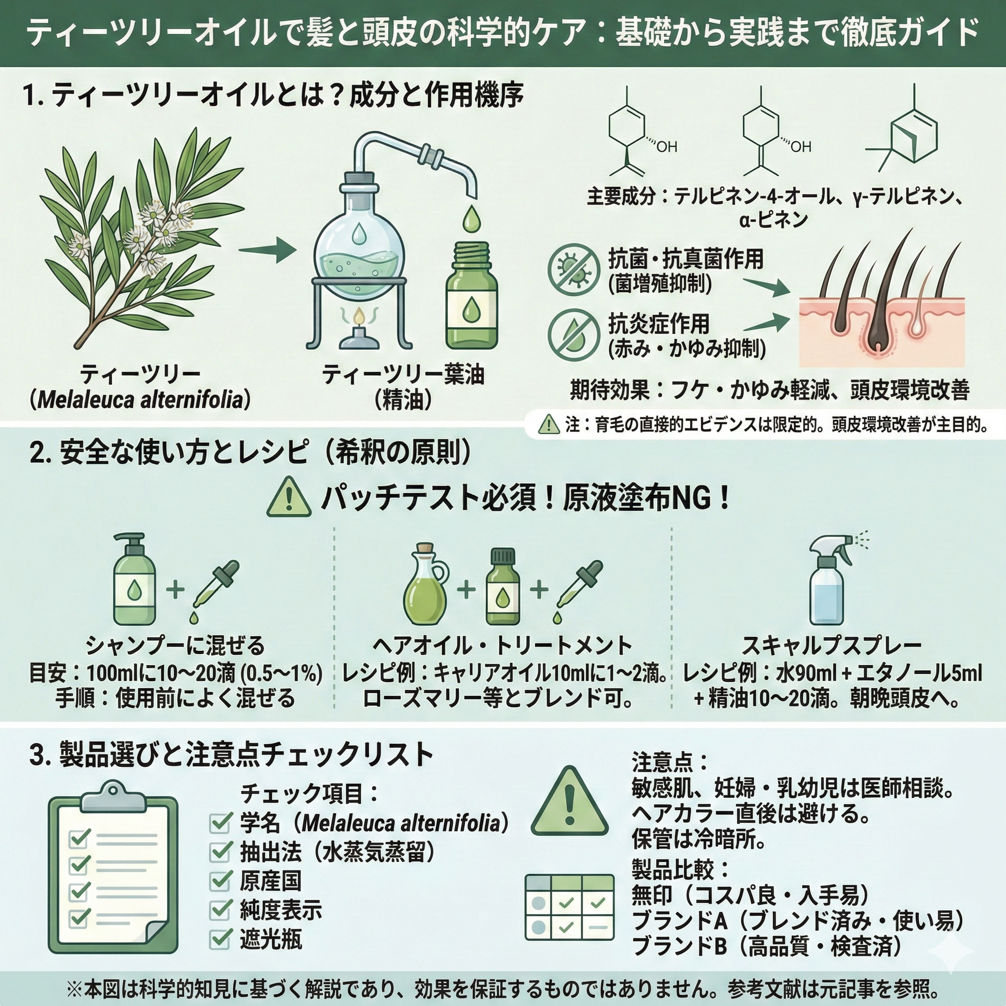 ティーツリーオイルとは？髪と頭皮の効果解説