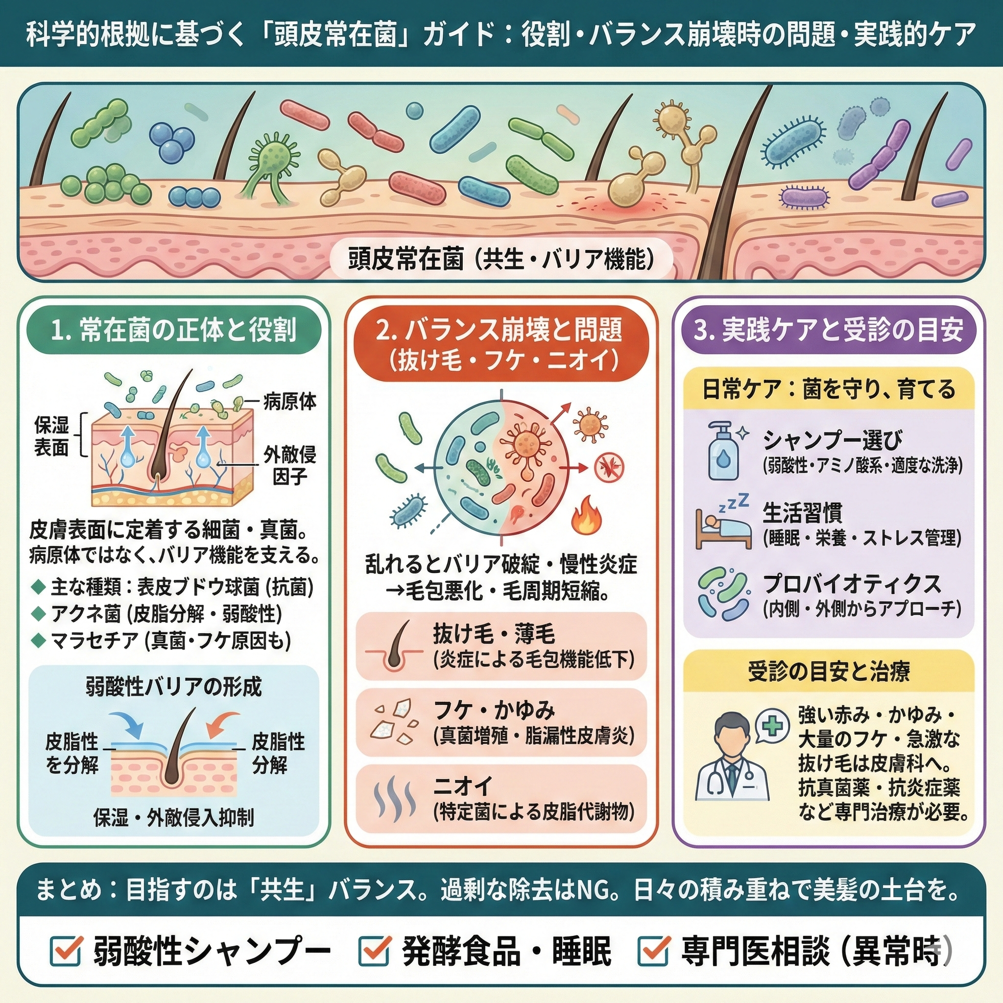 髪の常在菌とは｜抜け毛・臭いを防ぐ科学的メソッド