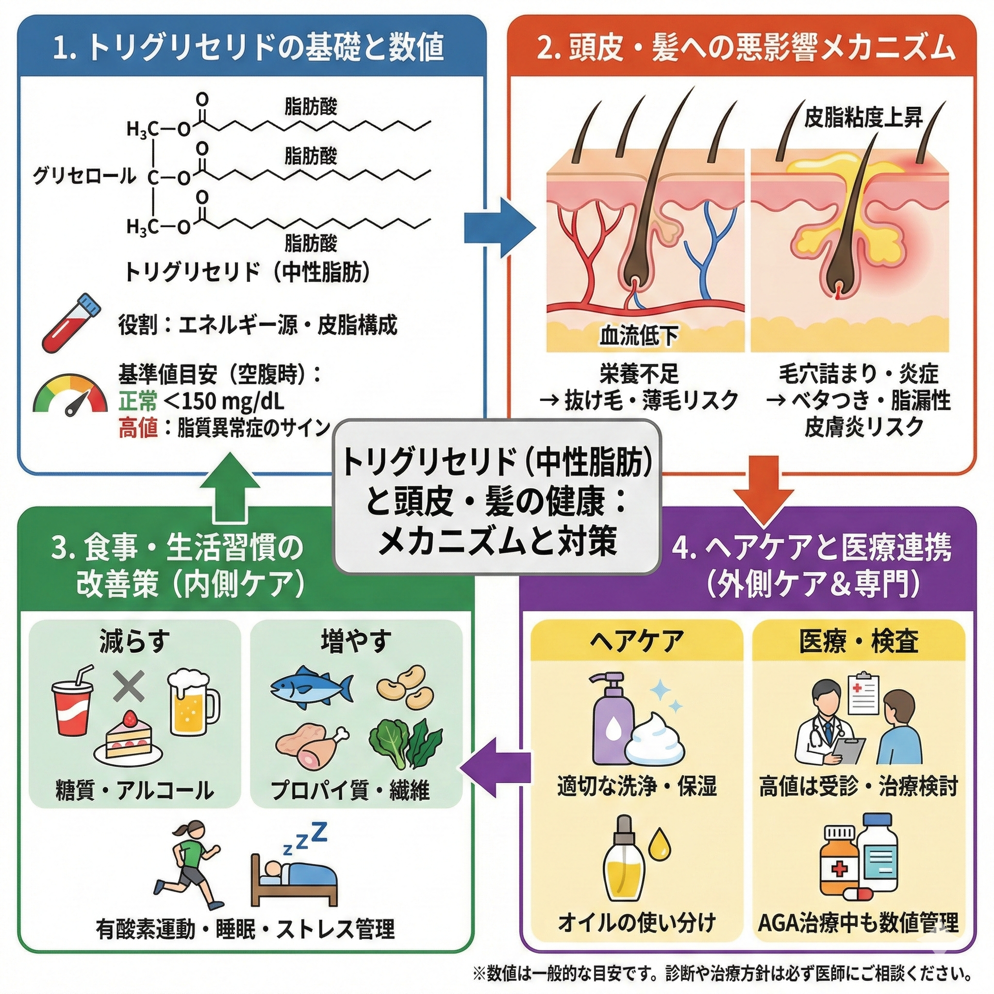 トリグリセリドとは？髪と頭皮への影響を解説